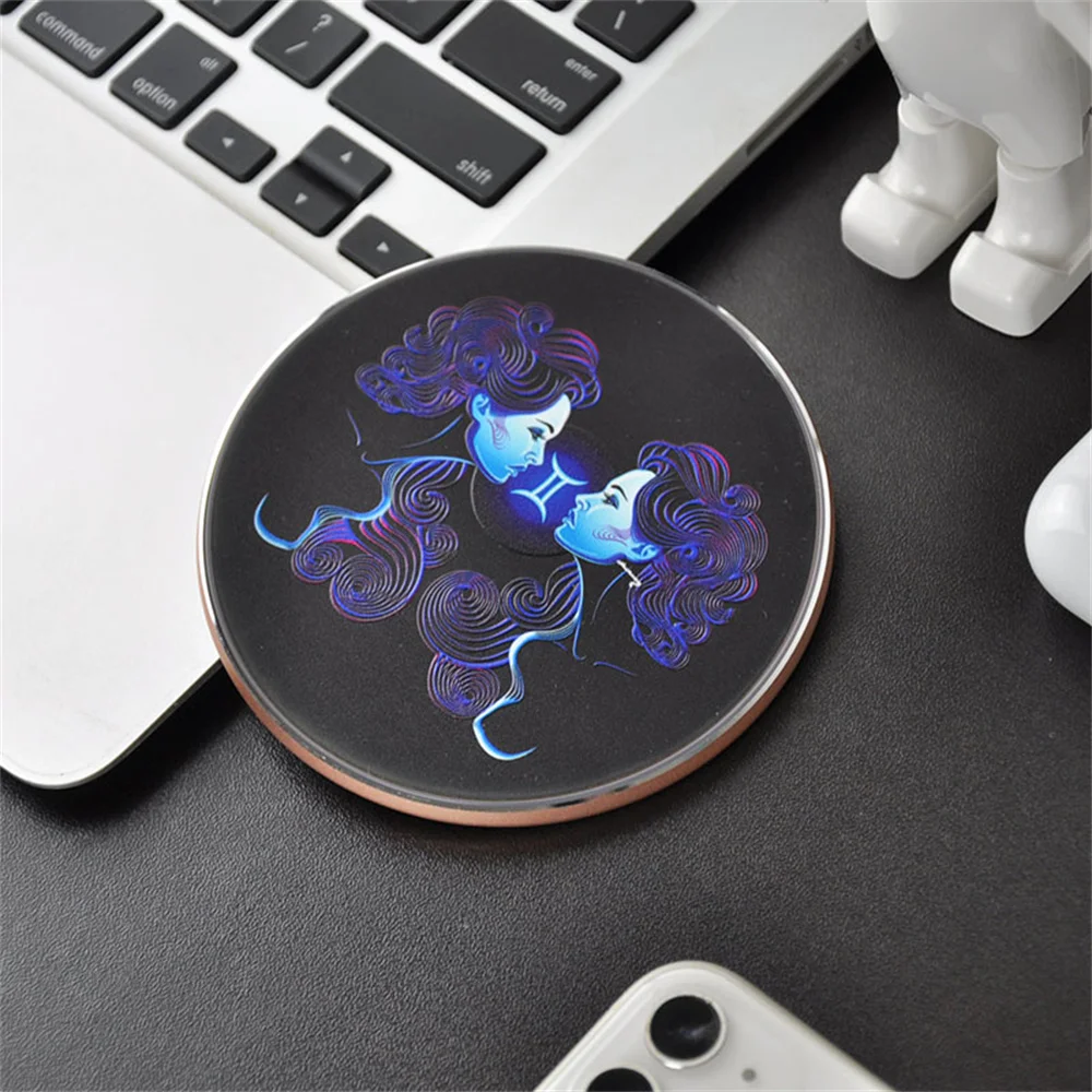 15W Constellation Wireless Charger Metal Fast Charging Pads for iPhone12 12Promax 11 11Pro X XR XAMAX Samsung Note 9 8 S10 Plus