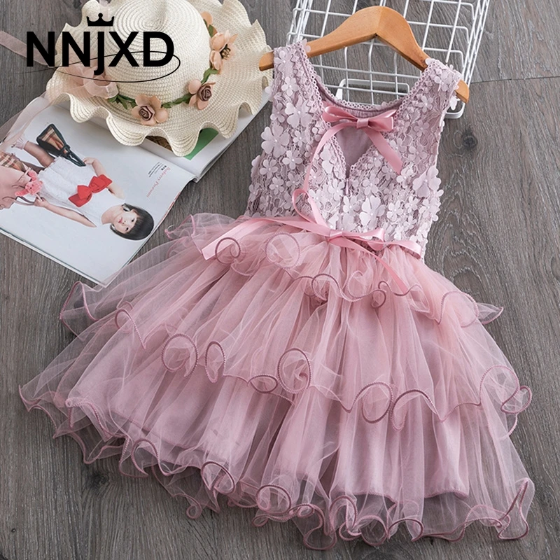 Children Clothing Cake-Dress Lace Floral Toddler Girls Baby-Girls Kids Summer Sleeveless