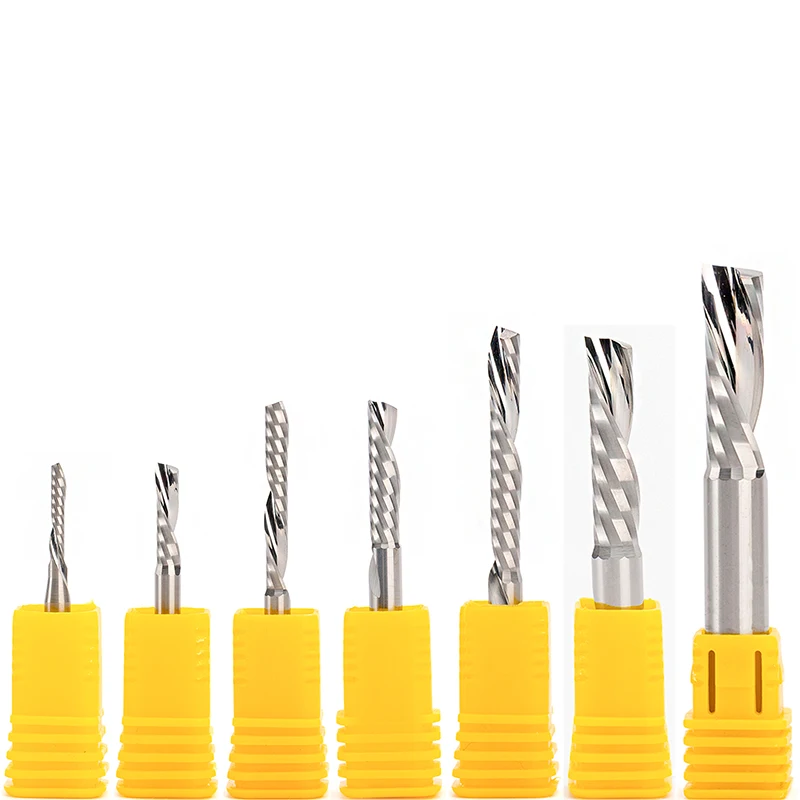 1pcs 6mmX22mm Left Handed 2 Spiral Flute Bits Down Cut Carbide Endmill