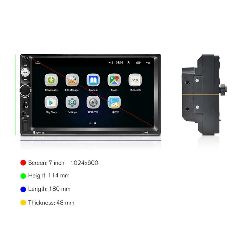 2 Din автомагнитола 7 дюймов Hd Автомобильный Mp5 мультимедийный плеер Android 8,1 автомагнитола Gps навигация Wifi Bluetooth плеер 7010B