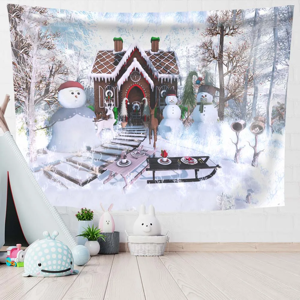 

Christmas Aesthetic Anime Tapestry Wall Hanging Printed Thin Wall Tapestry Home Bedroom Decoration 0.75*1/1.3*1.5/1.5*2m 1pc