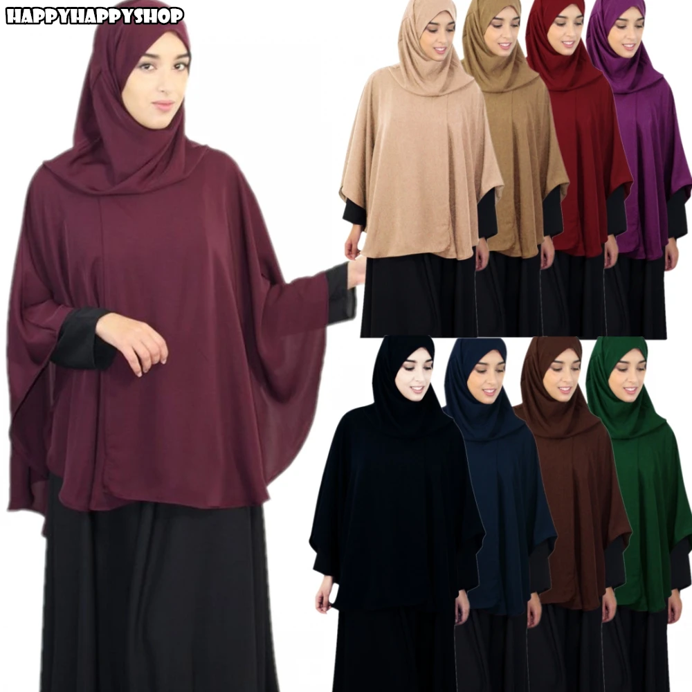 Mejor Compra Hijab musulmán mujeres de oración vestido pañuelo nicab Jilbab islámico Burka chales grandes Tops camisas Ramadán servicio de adoración 0BJXwqwoY