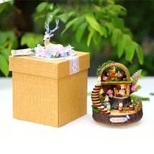 DIY Модель Кукольный дом Миниатюрный Кукольный домик с мебелью светодиодный 3D деревянный дом, игрушки для детей на день рождения ручной работы Y005# E