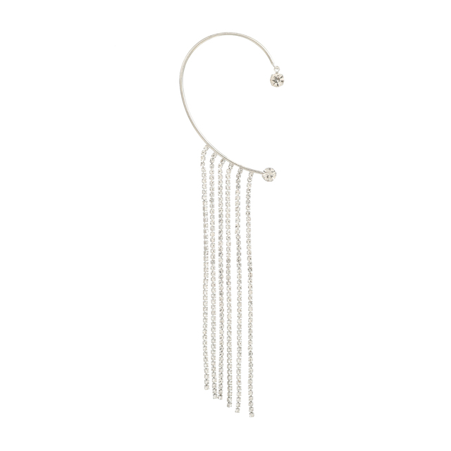 Spring and Summer New Women's Earrings Fashion Exaggerated Style Geometric Tassel Long Women's Zircon Earrings