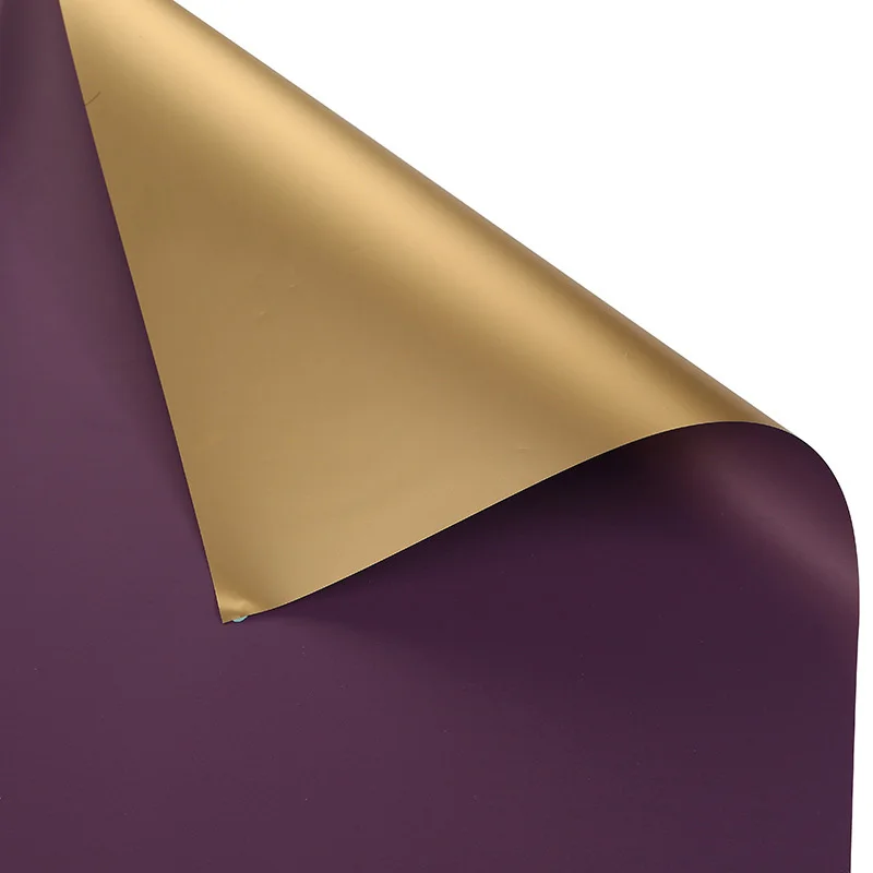 5 шт./компл. 60*60 см роскошный золотой цветок оберточная бумага водонепроницаемая бумага DIY Идеальный подарок упаковка свадебные украшения - Цвет: Deep purple