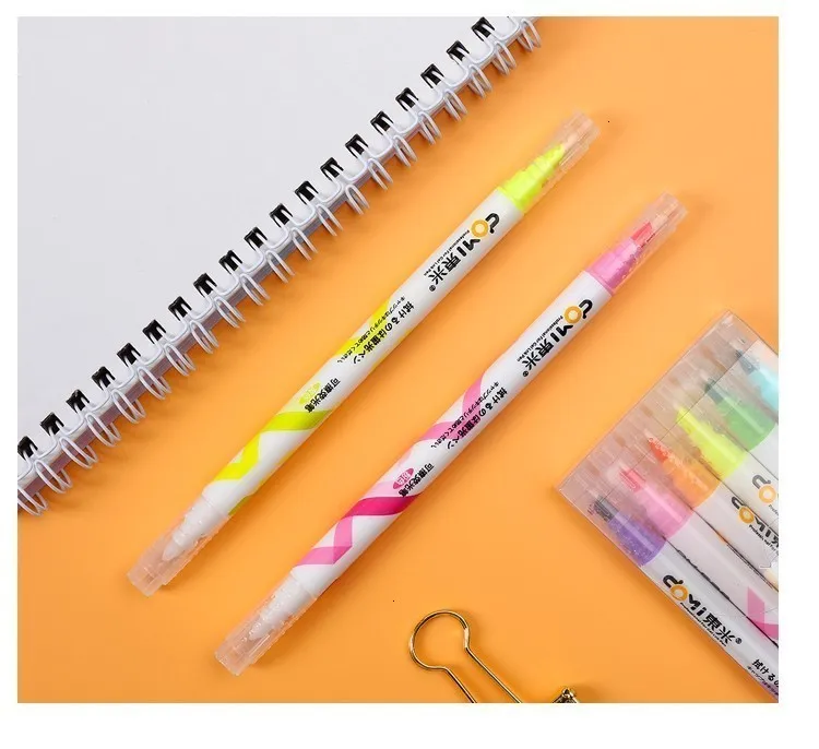 1 шт. стираемые двухголовочные маркеры Флуоресцентные Ручки школьные принадлежности офисные канцелярские принадлежности