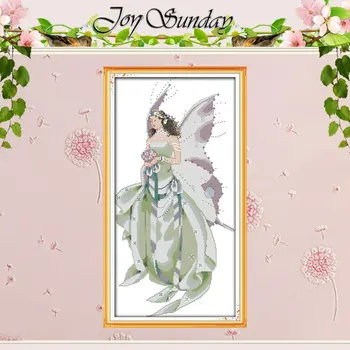 

Butterfly Fairy Counted Cross Stitch 11CT Printed 14CT Cotton Cross Stitch Set wholesale Cross-stitch Kits Embroidery Needlework