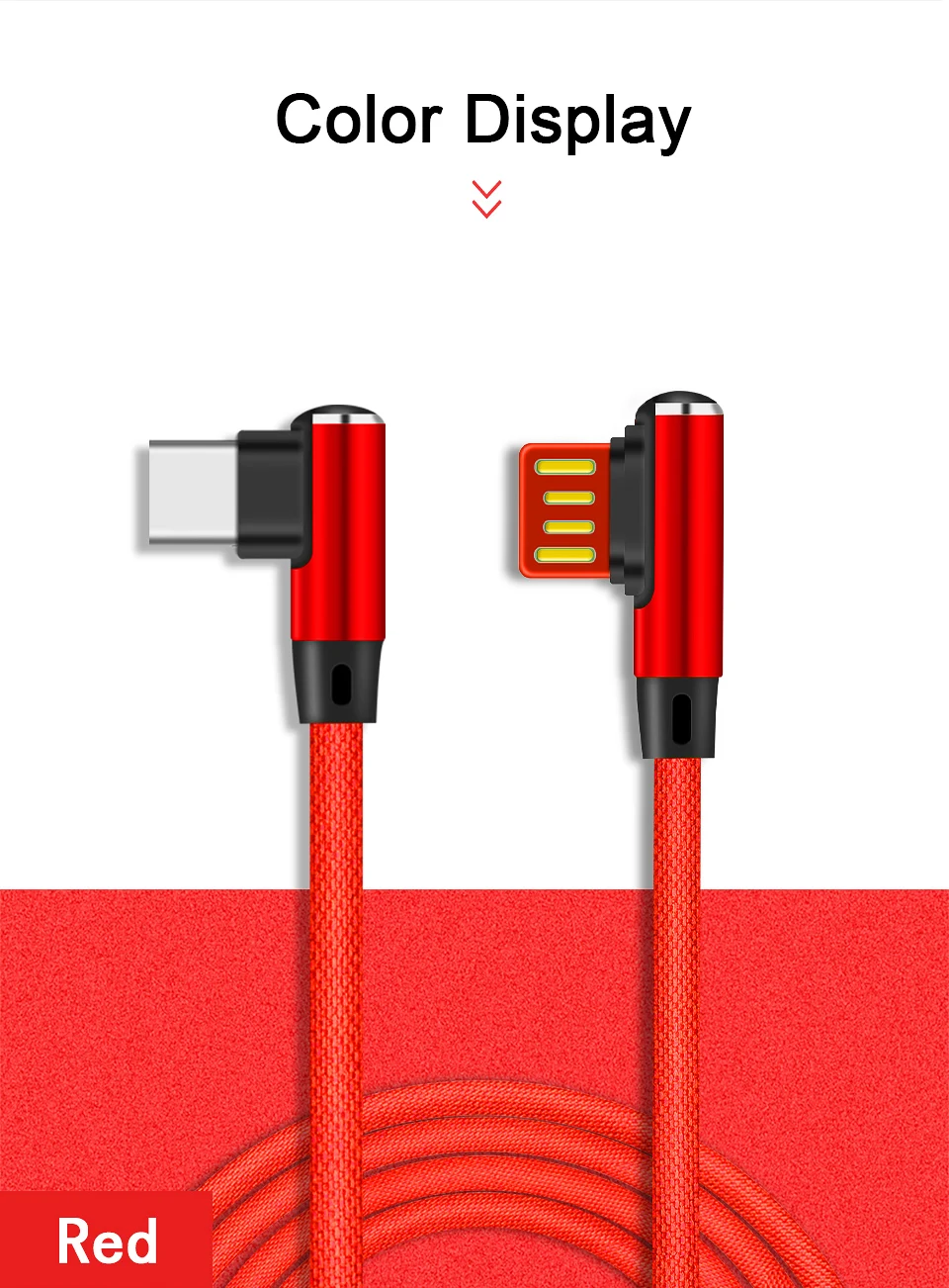 Obobix usb type C 90 градусов локтевой кабель для samsung Galaxy S10 Plus Note 10 двойной Реверсивный usb type C 2.4A кабель для быстрой зарядки