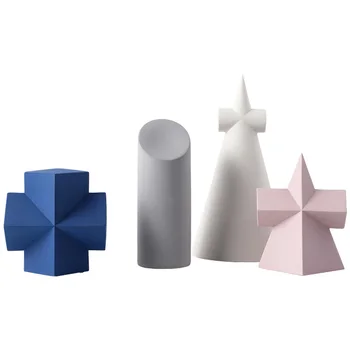 

Nordic Geometric Model Sculpture Figurine Ceramic Modern Art Figurine Ornament Home Decoration Accessories Desktop Decor