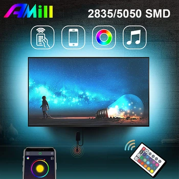 

AMill Bluetooth RGB LED Strip Lights 5050 SMD 2835 10M 5M 1M 2M 3M 4M Flexible Ledstrip LED 5V Room USB TV Backlight with Remote