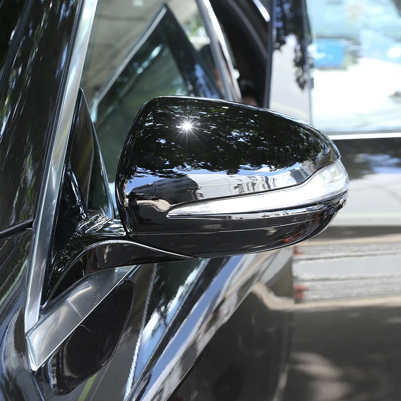 

2 Pcs LHD For Mercedes Benz C w205 E W213 GLC-Class X253 S Class W222 ABS Gloss Black Car Rearview Mirror Cap Cover Trim