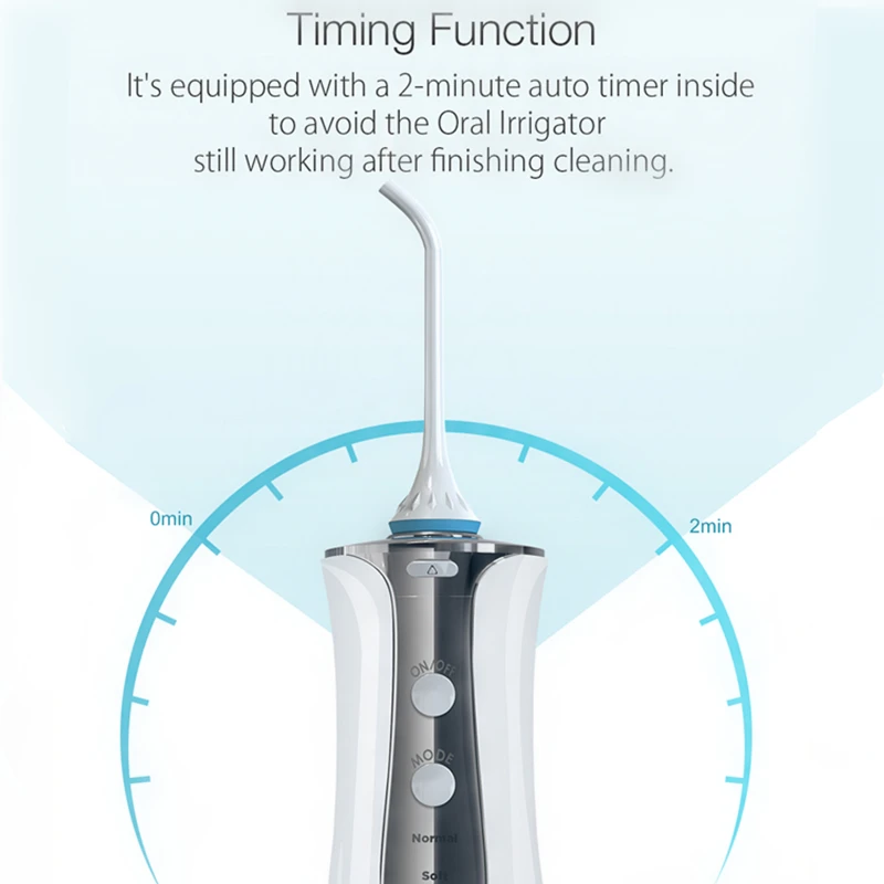 Nicefeel ирригатор для полости рта USB Перезаряжаемый 3 режима Беспроводная вода зубная нить водонепроницаемый очиститель зубов с 2 струйными наконечниками 300 мл