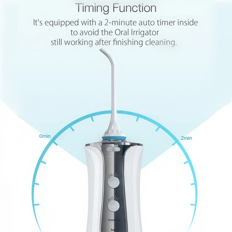 Beste Nicefeel Monddouche USB Oplaadbare 3 Modes Draadloze Water Tandheelkundige Flosser Waterdicht Tanden Cleaner met 2 Jet Tips 300ml