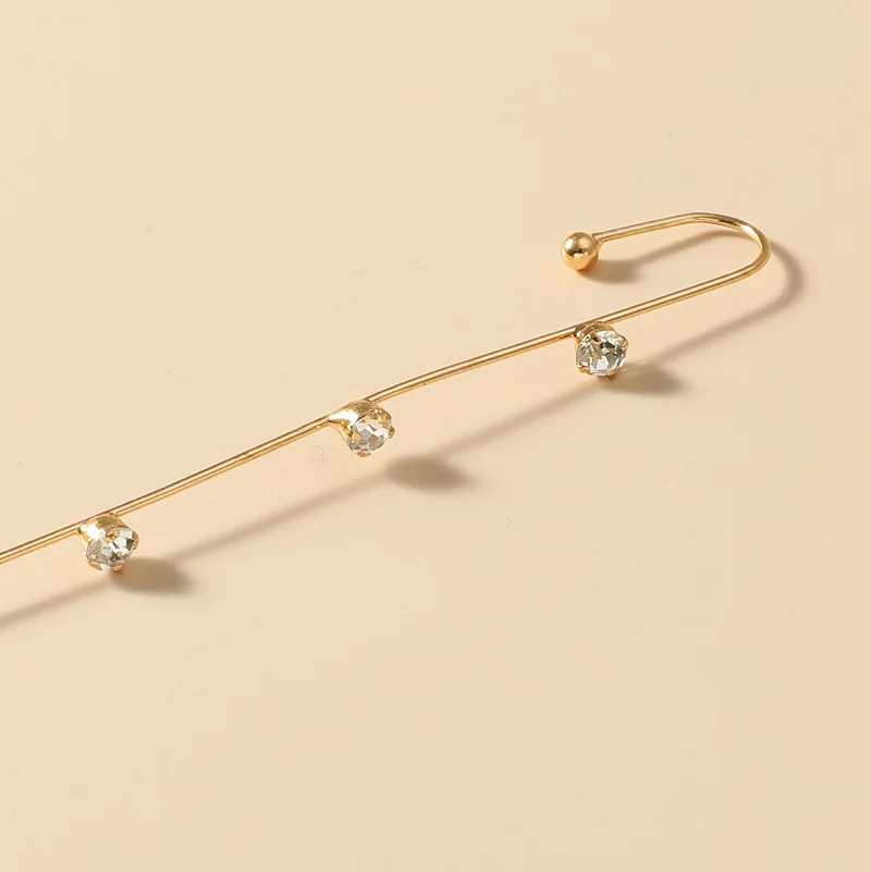 Women's Stud Earrings Ear Needle Wrap Crawler Hook Surround Auricle Diagonal Copper Inlaid Zircon Piercing / 1 Pc stud earrings ear accessories