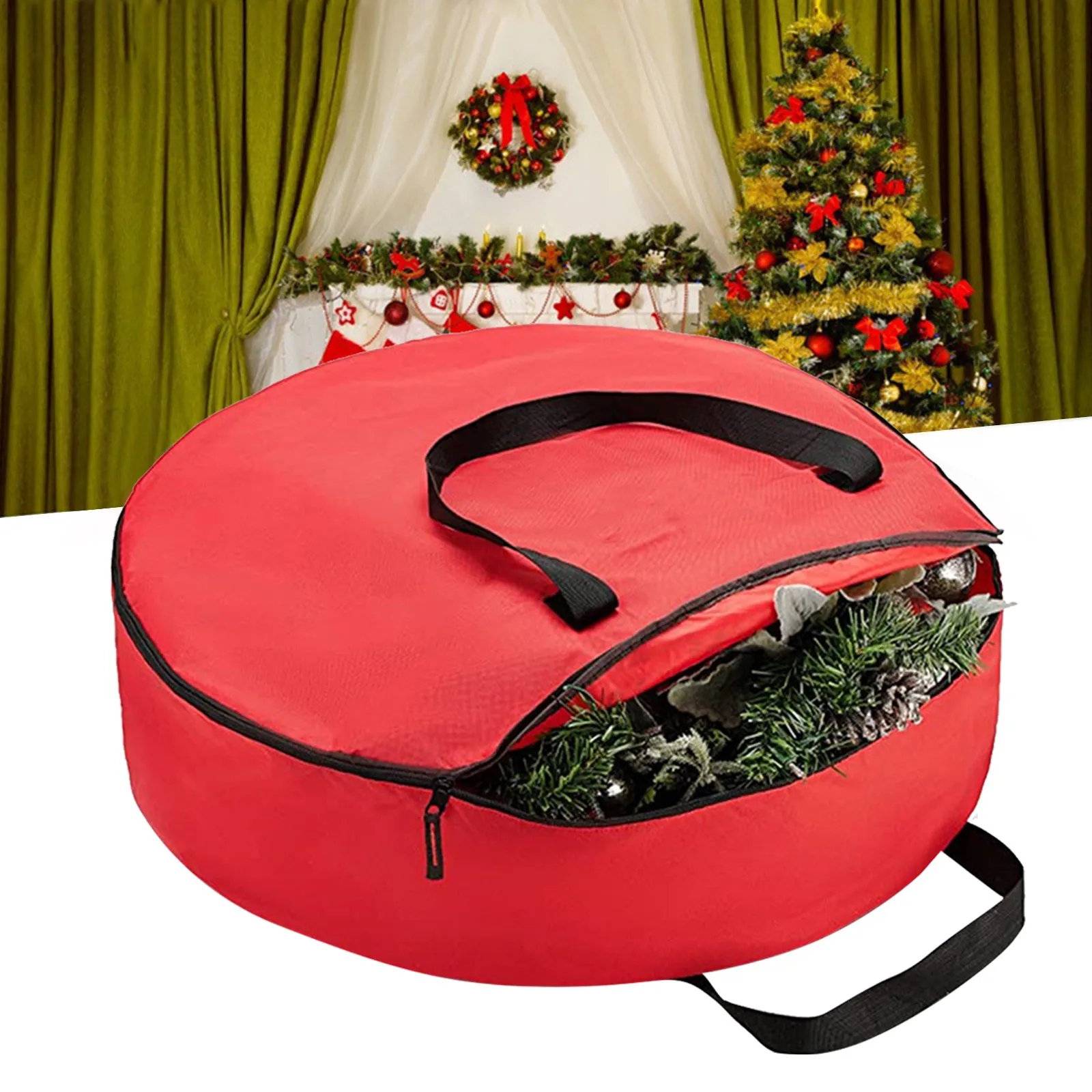 Bolsa de almacenamiento plegable para árbol de Navidad, organizador de accesorios para de árbol de Navidad, Corona de Navidad - AliExpress