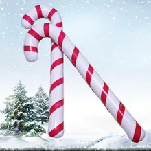 Bastón de caramelo inflable para niños, colgante de decoración de Navidad, árbol de Navidad ligero clásico para el hogar y exteriores, regalos para niños, 10 Uds.