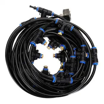 

Water Sprinkler 10M Hose + 17pcs Nozzles Water Misting Cooling Irrigating System Outdoor Mist Cooling SprayTool for Greenhouse