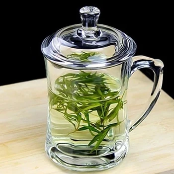 

HOT SALE 380ML WITH LID COFFEE MUGS HEAT-RESISTANT GLASS THICKENED TEA CUP OFFICE ESPRESSO CUPS DRINKWARE ACRYLIC GIFT BOX PACK