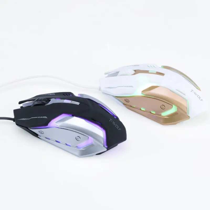 USB Проводная игровая мышь для ноутбука USB PC эргономичная оптическая световая мышь 7 цветов светодиодный пульсирующая подсветка 2400 точек/дюйм