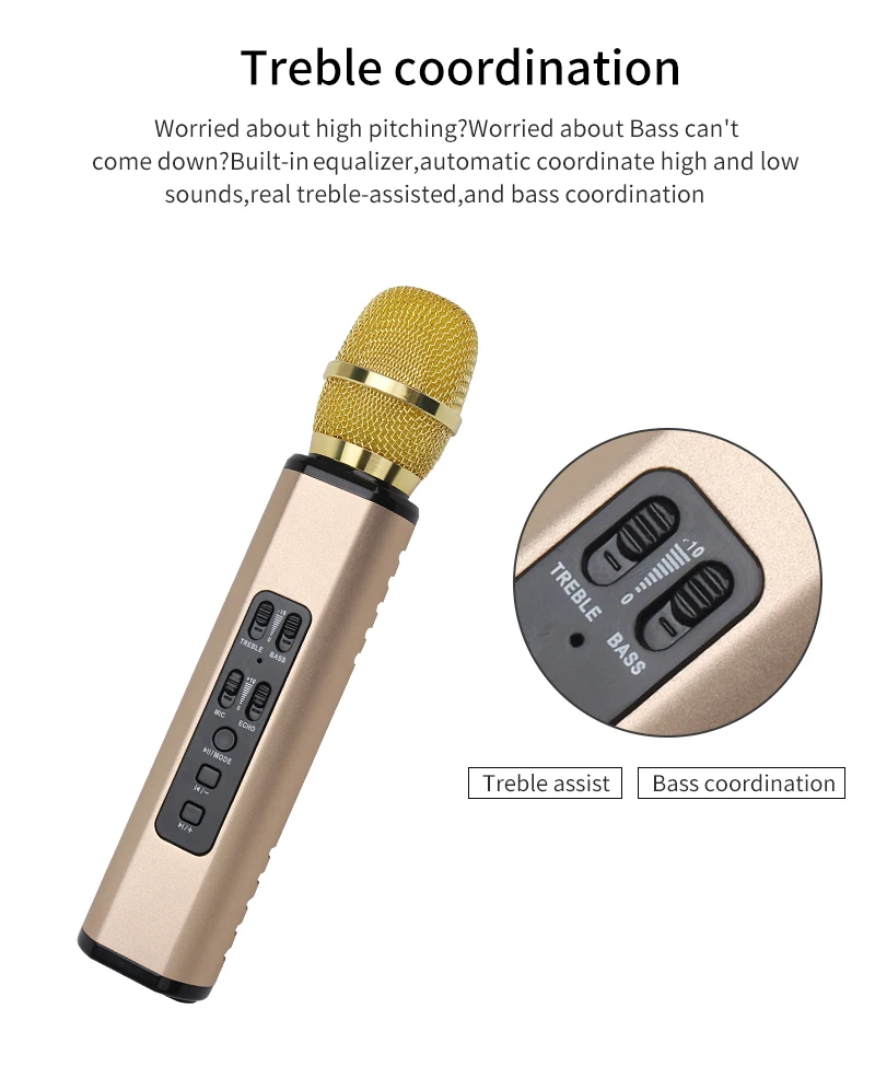 Мобильный телефон микрофон беспроводной Bluetooth микрофон поставляется с динамиком встроенный KTV детская Пшеница семья караоке K6