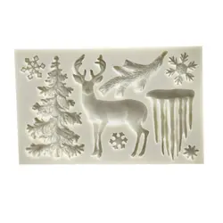 Глиняные формы прямоугольные серые белые силиконовые Рождественская елка Лось Снежинка сосулька помадка плесень