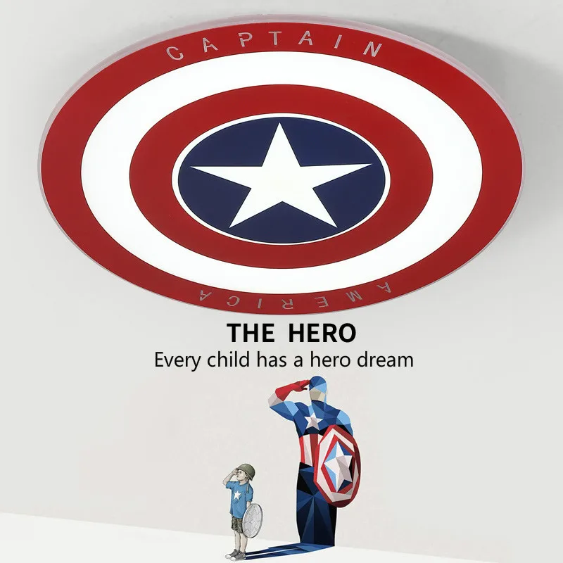 Kids LED Ceiling Lights Captain America with remote control for bedoom study room acrylic lamp lamparas de techo abajur