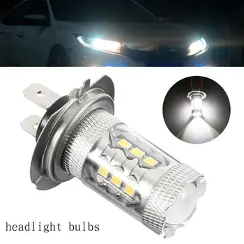 

2Pcs Hight Power H7 Headlight Bulbs Halogen Car Light Source Warm White 499 LED 80W 6000K Auto Fog Lamp Car Headlight Lamp 12V