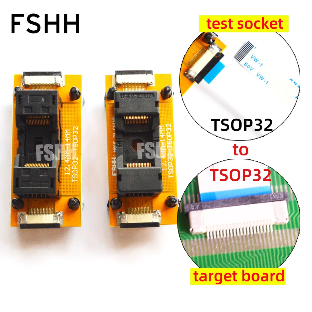 

Program Test SMD welding VSOP32 TSOP32 to TSOP32 test socket 0.5mm14mm TSOP32 On line test socket