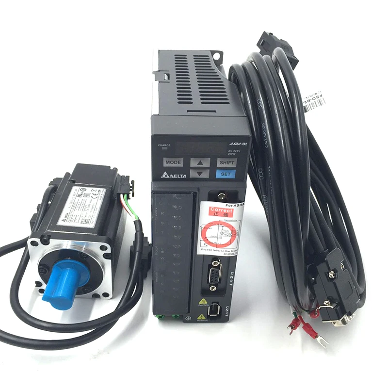 ЧПУ Delta 0.2Kw 200 Вт серводвигатель переменного тока Привод комплект Системы 220V 0.64NM