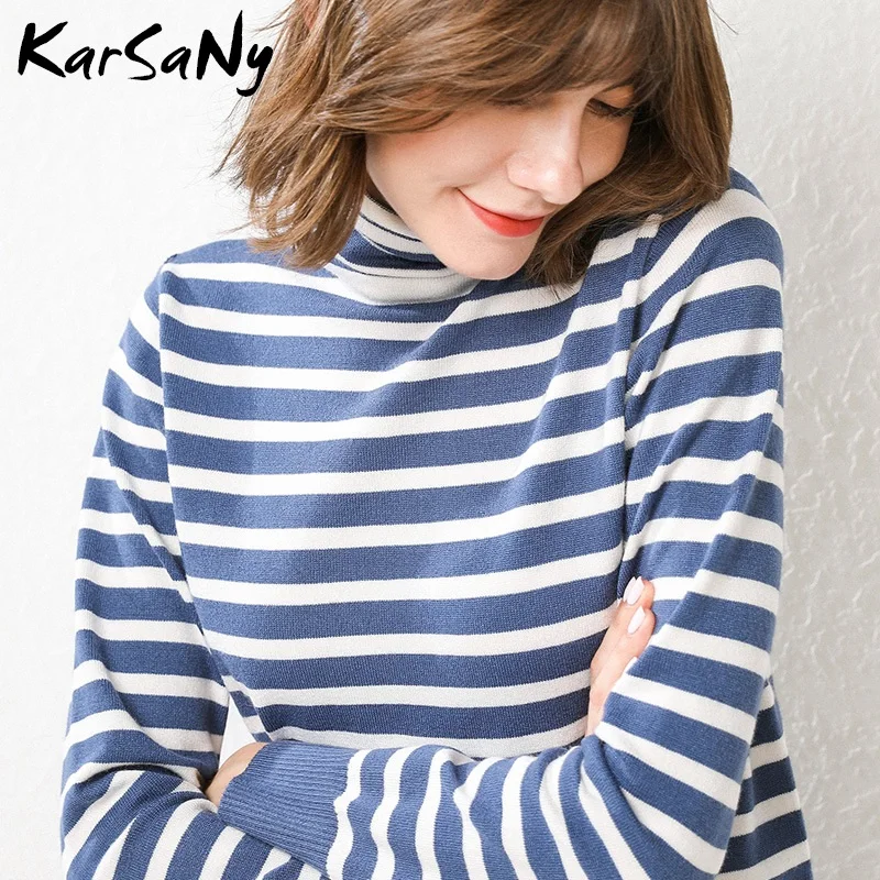 

Turtleneck Cashmere Sweater Women Winter Basic Cashmere Striped Sweater Women's Turtleneck Sweaters And Pullovers Jumper Warm
