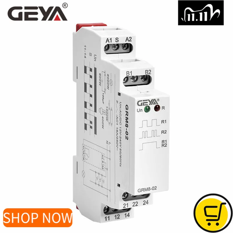 GEYA GRM8 фиксирующее реле памяти SPDT 16 А шаговое AC230V или AC/импульсное 12V|Реле| |