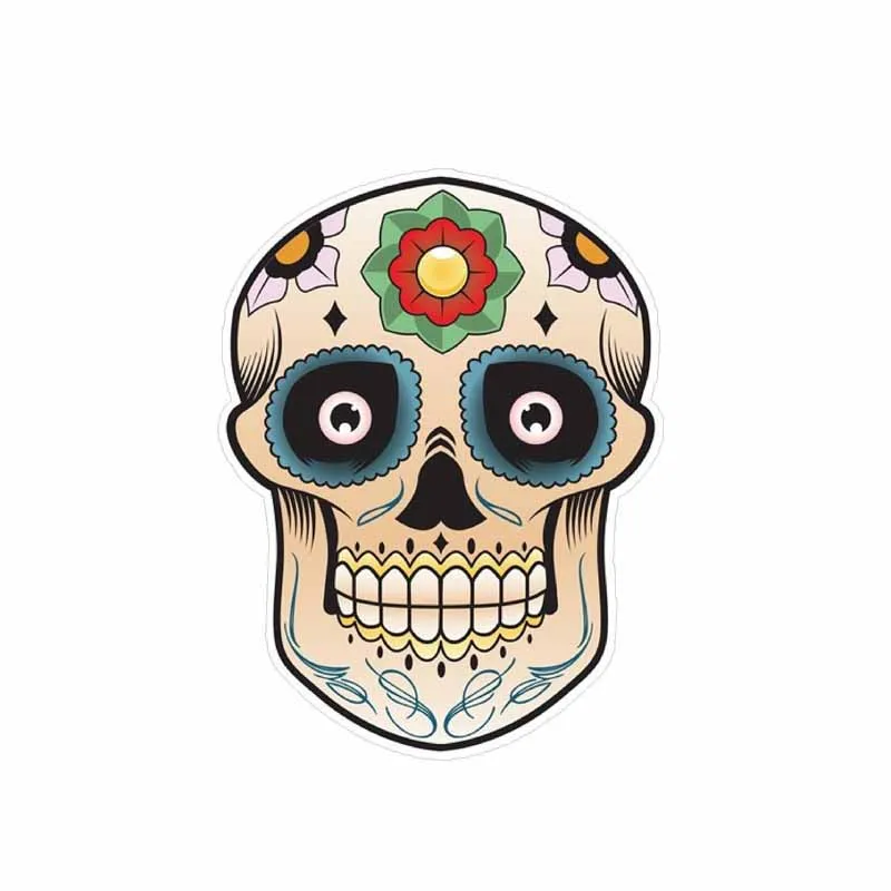

DAWASARU Vintage Classic Car Sticker Sugar Skull Reflective Motorcycle PVC Decal Car Accessories Window Wall Custom 8CM*10CM