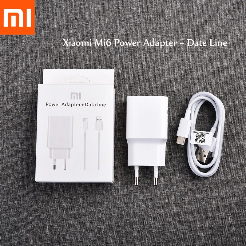 Оригинальный адаптер питания Xiaomi Mi6 18 Вт EU QC 3 0 быстрое зарядное устройство кабель