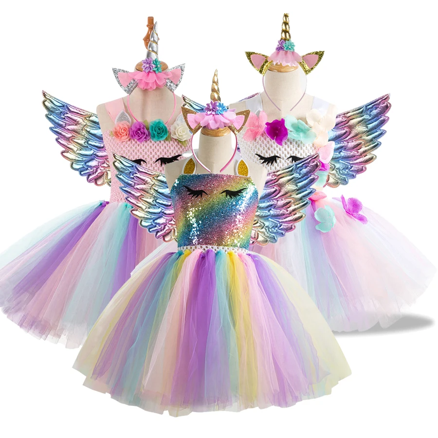 Г., лидер продаж, новинка, розничная, платье для девочек сетчатые платья-пачки для маленьких принцесс, украшенные бисером и единорогом, для маленьких девочек, рождественское праздничное платье для костюмированной вечеринки