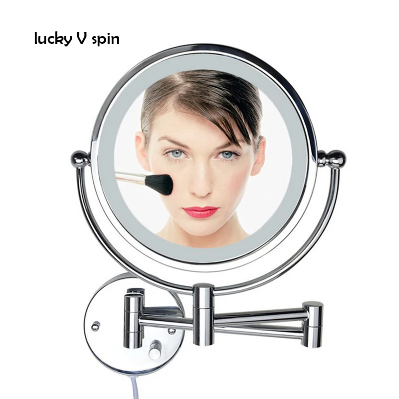 8 5 led double sided swivel wall mount vanity mirror 3x5x 10x magnification 13 7 extension touch button adjustable light 8.5