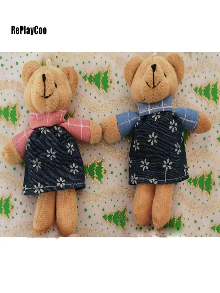 12 шт./партия Kawaii небольшое соединение плюшевых мишек 12 см игрушка плюшевый мишка маленький медведь Тэд плюшевые игрушки Свадебные подарки DTD0047