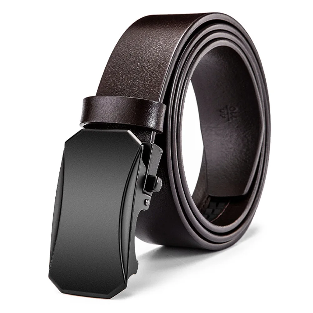 E4252-37 Brown Мужской ремень из натуральной кожи, мужской ремень на каждый день, высокое качество, мужской ремень из натуральной кожи, автоматический ремень с храповым механизмом, ceinture homme Riem - Цвет: E4252-37 Brown
