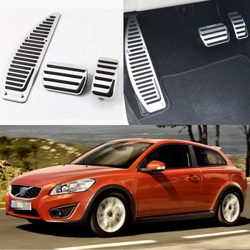 

For Volvo C30 AT 2008-2016 3pcs Aluminium Non Slip Foot Rest Fuel Gas Brake Pedal Cover