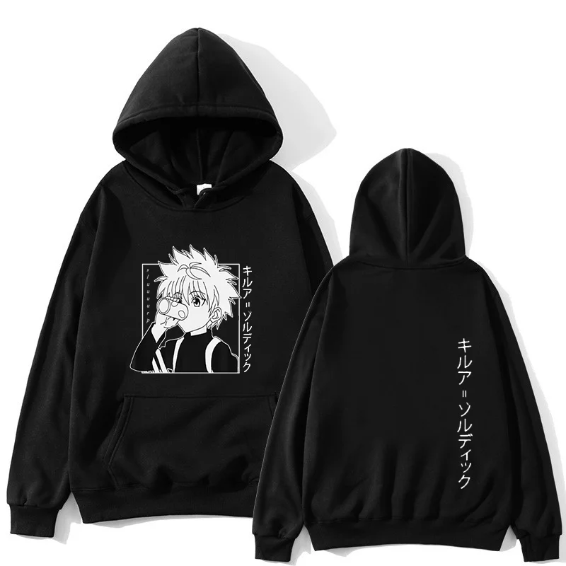 Милые мужские толстовки с капюшоном Hunter X Мужские Женские пуловеры свитшоты Killua