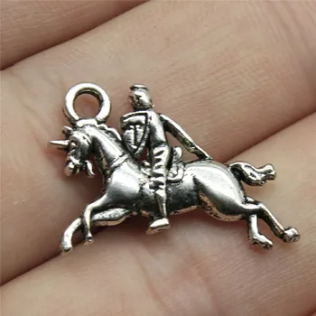 

Charms Knight Soldiers Riding Antique Silver Color Alloy DIY Jewelry Making Accessories 1x0.6 Inch (25x16mm) 20pcs/lot
