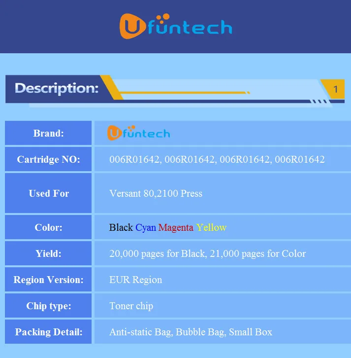 8 шт сброса тонера Заправка чип для Xerox Versant 80 2100 Пресс 006R01642 006R01643 006R01644 006R01645 лазерный копировальный аппарат принтер