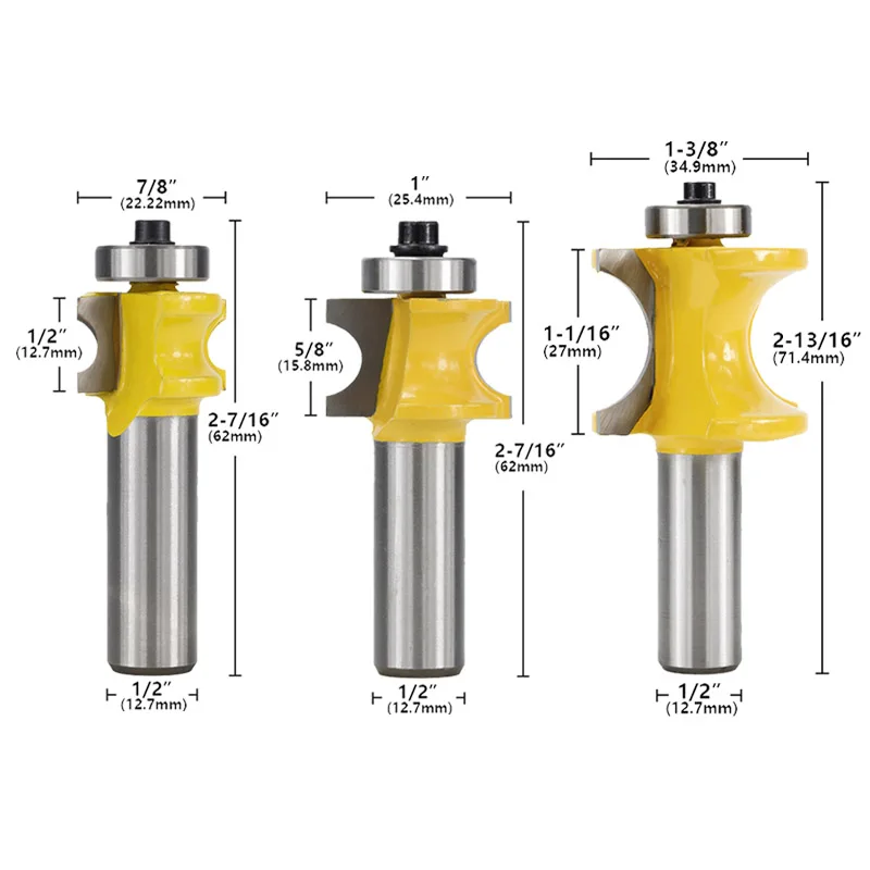 1 шт. 1/" хвостовик Bullnose фреза для деревянных подшипников направляемые бусинки фреза Карбид Концевая фреза литьевая фреза Бит Гравировальный Бит