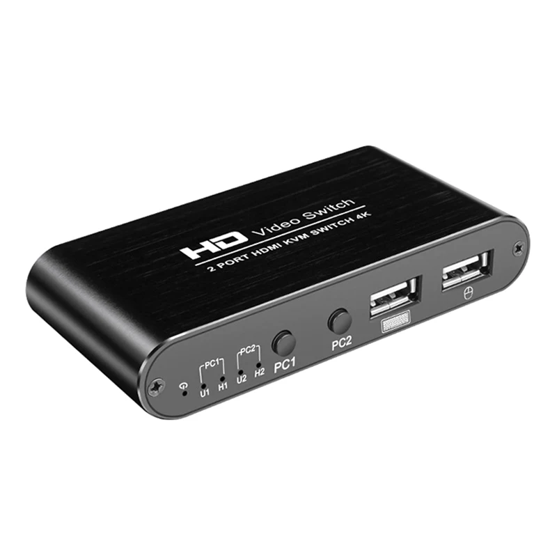 

HDMI KVM Switch 2 Port 4K Support Wireless Mouse Keyboard Converter For Dual PC Host