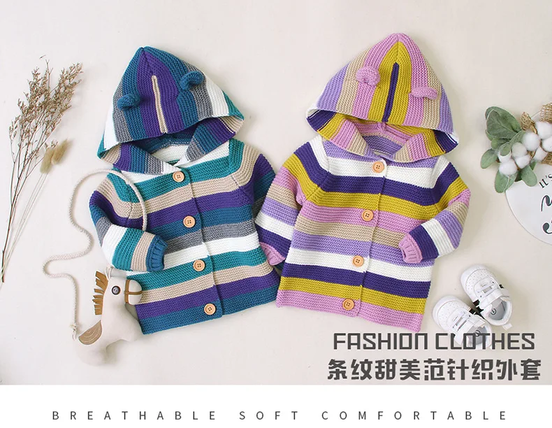 INS/Лидер продаж; популярные модели; детский вязаный кардиган в полоску; AliExpress Amazon; Лидер продаж