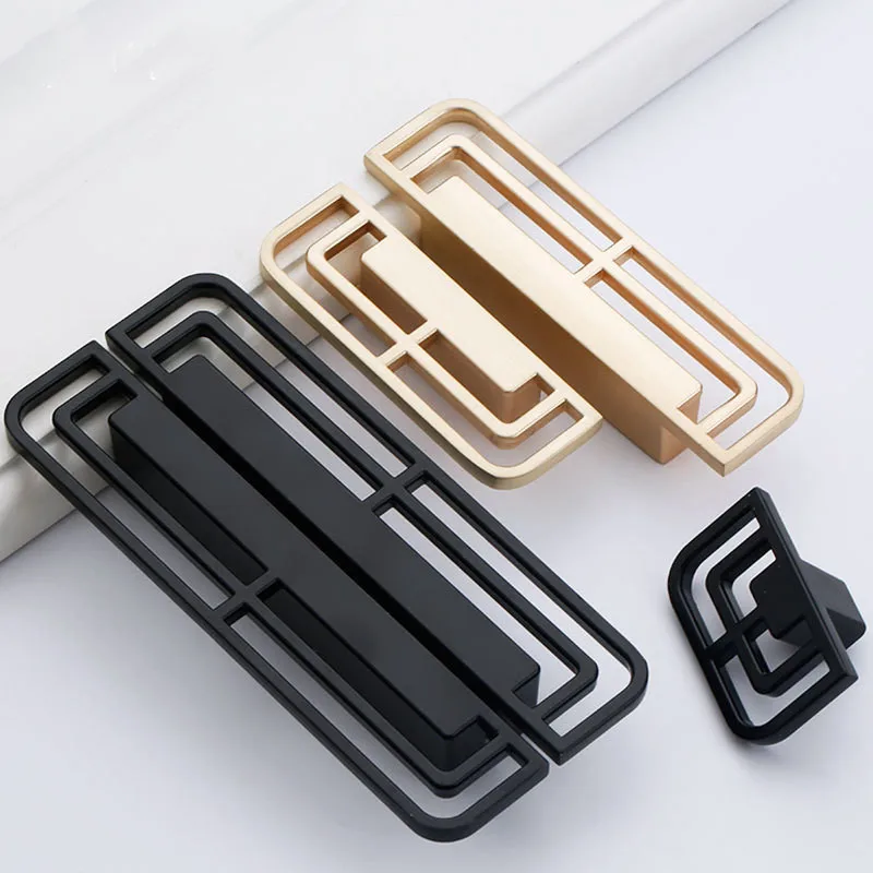 

New personality wardrobe handles modern Cabinet door knobs for cupboard Drawer Pulls 96mm 128mm Furniture Hardware decoration