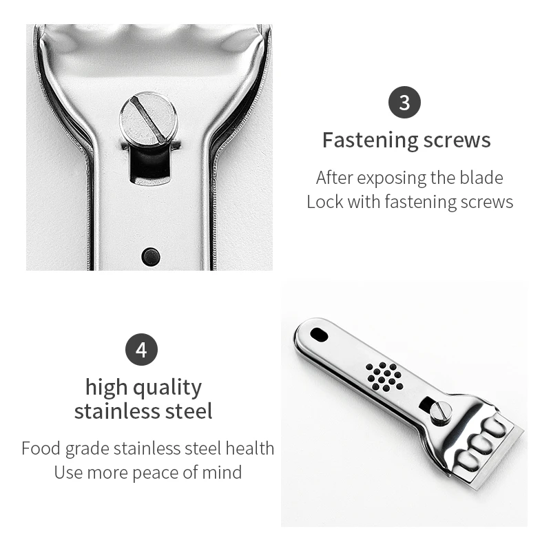 Stainless Steel Multifunction Glass Ceramic Hob Scraper Cleaner Remover With 2pcs Blade For Cleaning Oven Cooker Tools Knife