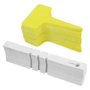 

300Pcs Plastic Plant Hanging Tags Nursery Gardening Labels(2X20cm White & 10X6cm Yellow)