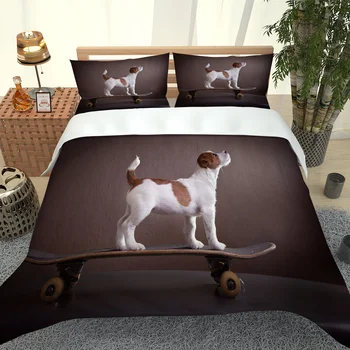 

2020 Hot Style Bedding Set 3d Digital Dog Pattern 2/3pcs Duvet Cover Set Single Twin Double Full Queen King Bedding