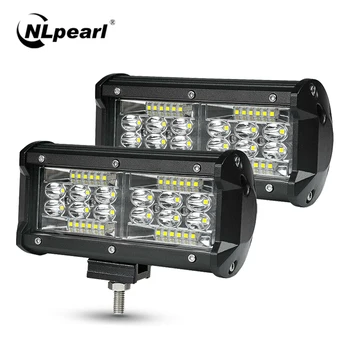 

NLpearl 2x 4" 7" 60W 120W LED Light Bar Off Road 12V 24V Spot Flood LED Work Light Bar for Truck Jeep Car 4x4 Boat Atv Fog Light