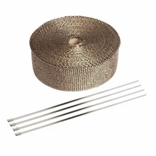 Титановая выхлопная труба теплоизоляция Тепловая пленка 1," X 5 м Мотоциклетный коллектор